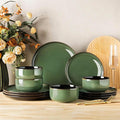 LERATIO Ceramic Dinnerware Sets for 4,Porcelain Plates and Bowls Sets,Handmade Reactive Glaze Dishes Set,Oven&Dishwasher & Microwave Safe,Service for 4