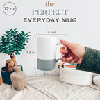 MORA Ceramics 12oz Coffee Mug Set of 4 - Ceramic Tea Cups with Handle - Microwave and Dishwasher Safe, Perfect For Cup or Mug Lovers - Rustic Matte Glaze, Modern Design Mugs - Flint