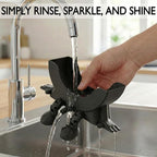 Cute Hanging Sponge Holder with Drainage & Legs, 3D Printed Funny Sink Stand for Round Sponges, Aesthetic Kitchen Sink Edge Organizer, Countertop Decor, Quick-Drying Storage Cleaning Gadget
