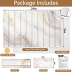 Large Stone Dish Drying Mat for Kitchen Counter,Quick Dry Stone Dishes Mats,Marbled Water Absorbing Diatomaceous Earth Drying Pad for Countertop Bottles Utensils Cups(Yellow White 24"x16"&8"x4")