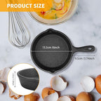 4 Pack Cast Iron Skillet 6 Inch, Nonstick Small Cast Iron Skillet, Black Small Frying Pan for Indoor and Outdoor Restaurant Kitchen
