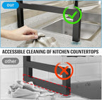 SNSLXH 4 Baskets 2-Tier Over The Sink Dish Drying Rack, 26.57"-35", Large Sink Rack for Kitchen, Extensible and Adjustable, Saving Kitchen Space