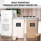 WHITE FEATHER SUPPLIES 2 PC [6.5L / 220 Oz] Large Food Storage Containers with Lids Airtight - BPA Free Clear Plastic Kitchen and Pantry Storage Containers, Bulk Storage for Cereal, Flour, Sugar, Rice