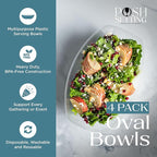 Posh Setting Plastic Party Bowls - Disposable Clip-on Bowls, Perfect for Chocolate, Candy, Apps; Set of 4 Clear Entrees