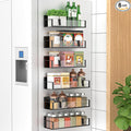 6 Pack Magnetic Spice Storage Rack Organizer for Refrigerator and Oven, Clear Fridge Organizers and Storage