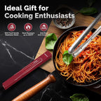 Precision Serrated Non-Slip Tips Cooking Tongs 2 Set (9.5" & 11.5"), One-Piece 18/8 Stainless Steel Metal Tongs, Easily Control Kitchen Tweezer, Multi-Purpose Korean Tong