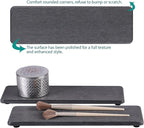 NiuYichee 2 Pcs Water Absorbing Stone Trays, Kitchen/Bathroom Sink Soap Dish, Diatomite Tray Used for Hand Soap & Cosmetic Bottles in The Modern Home, 3.15" W x 10.2" L, Dark Gray
