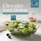 Posh Setting - Disposable Oval Party Bowls, Plastic Serving Bowls - Glitter Gold, 4 Pack