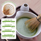 Joyscale Matcha Whisk Set, Matcha Set Whisk And Bowl, 8 Pcs Matcha Kit Set(Texture Design), 16 OZ, Japanese Matcha Tea Set, Matcha Making Kit Gifts for Tea Lovers(White)