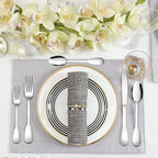 18/10 Silverware Set, E-far 60-Piece Stainless Steel Flatware Cutlery Set Service for 12, Metal Tableware Eating Utensil Sets for Home/Restaurant/Wedding, Elegant & Classic Style - Dishwasher Safe
