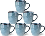 GBHOME Ceramic Coffee Mugs Set of 6, 12oz Stoneware Coffee Mugs Set For Dad Mom Women MEN, Light Weight Coffee Cups for Latte/Tea/Beer/Hot Cocoa, Dishwasher & Microwave Safe