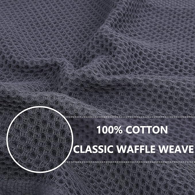 Homaxy 100% Cotton Waffle Weave Kitchen Dish Cloths, Ultra Soft Absorbent Quick Drying Dish Towels, 12 x 12 Inches, 8-Pack, Multicolor