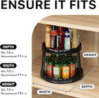 Simple Houseware 2-Tier Lazy Susan Spice Organizer, 10-Inch Diameter, Rustic Brown