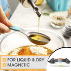 Spring Chef Stainless Steel Magnetic Measuring Spoons Set of 8 with Leveler, Metal Teaspoon & Tablespoon Measuring Spoons for Dry and Liquid Ingredients, Kitchen Gadgets for Baking & Cooking - Pastel