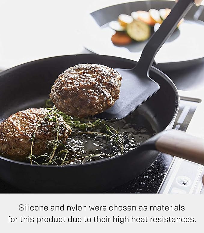 Yamazaki Home Tower Silicone Kitchen Utensils, Black - Spatula - Silicone