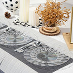 Lullaby 60PCS Clear Scalloped Plastic Plates, Disposable Elegant Party Plates Include 30pcs Dinner Plate 10.25", 30pcs Plastic Dessert Plate 7.5", Perfect for Wedding and Party