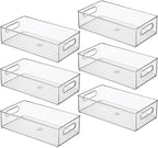 iDesign Stackable Fridge Bin - Kitchen Storage Bin for Pantry, Cabinets, or Fridge, Set of 6, Clear