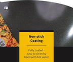 Ken Hom 12" Carbon Steel Nonstick Stir Fry Wok - Soft Touch Helper Handle and Lightweight Flat Bottom Design