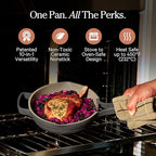Our Place Mini Always Pan | 8.5" Ceramic Pan with Modular Lid & Beechwood Spatula | Patented 10-in-1 Nonstick, Non-Toxic Cookware Made Without PFAS | Induction & Oven-Safe up to 450°F | Char