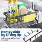 BREIS Kitchen Sink Caddy Organizer with Rag Holder,Self-Draining Sponge Holder for Countertop Soap Dispenser Organizers and Storage Essentials,Kitchen Decor and Accessories