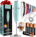 Zulay Kitchen Powerful Milk Frother Wand With 4 AA Duracell Batteries - Ultra Fast Handheld Drink Mixer - Electric Whisk Foam Maker for Coffee, Lattes, Cappuccino, Matcha & Creamer