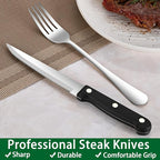 49 Pieces Silverware Sets With Organizer And Steak Knives,Stainless Steel Flatware Sets Service For 8 Person For Home Kitchen,Tableware Cutlery Sets,Includes Knife Spoon and Forks Sets