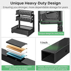 Kitstorack Under Sink Organizer, 2-Pack 3-Tier Height Adjustable Thickened Metal Pull out Cabinet Organizer Shelf, Slide out Storage Drawer Rack for Bathroom Kitchen Pantry Home Laundry Organization