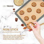 Silicone Baking Mat, Reusable Silicone Oven Baking Sheet, Heat Resistant Nonstick Food Safe Baking Mat for Cookie, Bread, Pastry (Pack of 3) (Gray)