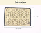 Macaron Silicone Baking Mats Set of 2, Half Sheet Nonstick Reusable Baking Sheet Liners for Macarons, Cookies and Pastry, Gray
