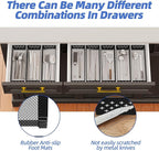 Simple Trending Silverware Drawer Organizer, 8 Pack Utensil Organizer for Kitchen Drawers, Metal Storage for Spoons Forks Knives (12.2 * 3.2 * 2.1 Inches, Black)