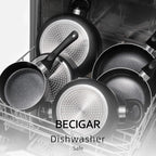 8pcs Black Ceramic Pots and Pans Set, Cooking Pan Set,Cooking Pot Set Ceramic Pan Set, Nonstick Cookware Set, Induction Safe Kitchen Cooking Set with Frying Pans, Saucepans, shovel and Ladle
