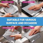 Wangjinpeng12 Pcs New Upgrade 3-Layer Metal Dish Cloths, Non-Scratch Odor-Free Multipurpose Wire Dishwashing Rags for Wet Dry Use, Kitchen Cleaning Cloths for Dishes, Sinks & Stove Tops(7.87X7.87)