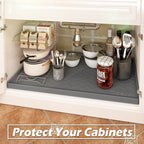 TigeJoy Under Sink Mat 28" x 22", Silicone Mats in Kitchen Bathroom Organizers and Storage, Waterproof Protector for Drawer Shelf and Cabinet Liner, Flexible Drip Tray