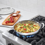 Cuisinart PureClad™ PureClad™ Triple-Ply 12" Stainless Steel Skillet with Helper Handle and Cover. PCT22-30HC