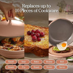 Our Place Always Pan 2.0 | 10.5" Ceramic Pan with Modular Lid, Steamer Basket & Spatula | Patented 10-in-1 Nonstick, Non-Toxic Cookware Made Without PFAS | Induction & Oven-Safe up to 450°F | Spice