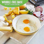 GreenLife Nonstick 8" Frying Pan Skillet, Non-Toxic PFAS-Free Ceramic Nonstick, Dishwasher & Oven Safe, Stay-Cool Handles, Wobble Free, Yellow