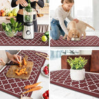 WISELIFE Dish Drying Mat Super Absorbent Drying Mat Large Dish Drying Mats for Kitchen Counter Easy Clean Dish Mat Kitchen Drying Mat18"x 36" Stylish Red