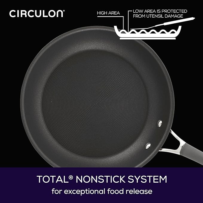 Circulon 83903 Radiance Hard Anodized Nonstick Cookware Pots and Pans Set, 10 Piece, Gray