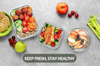 M MCIRCO 24-Piece Glass Food Storage Containers with Locking Lids,Glass Meal Prep Containers Set - Airtight Lunch Containers, Microwave, Oven, Freezer and Dishwasher, Red