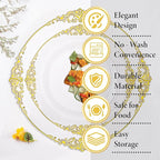 Nervure 175PCS Clear Gold Plastic Plates - Gold Disposable Dinnerware Set for 25 Guests Include 50 Disposable Plates, 75 Plastic Silverware, 25 Cups, 25 Napkins for Wedding & Party & Thanksgiving