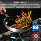 T-Fal Professional VX3 Brushed Nonstick Fry Pan with Stainless Steel Handle 10 Inch, Oven Broiler Safe 400F, Cookware, Pots and Pans, Frying Pan, Restaurant Grade, Certified by the NSF and CBA, Black