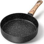 MICHELANGELO Small Frying Pan Nonstick - 6 Inch Single Egg Frying Pan, Mini Skillet with Stay-Cool Handle, Non-Toxic Omelette Pan, Black