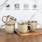 AmorArc 12oz Coffee Mugs, Ceramic Coffee Mugs set of 6 for Man, Woman, Dad, Mom, Modern Coffee Mugs with handle for Latte/Cappuccino/Milk/Cocoa. Dishwasher&Microwave Safe