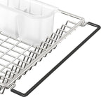 Simple Houseware Large Over Sink Counter Top Stainless Steel Dish Drainer Drying Rack with Utensil Holder, Chrome