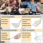 E-far 10 Pieces Silicone Cooking Utensils Set, Heat Resistant Kitchen Utensil Set for Nonstick Cookware, Kitchen Cooking Tools with Spatula, Spoon, Slotted Turner, Non-Toxic & Dishwasher Safe (White)