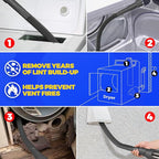 Holikme 2 Pieces Dryer Vent Cleaner Kit, Dryer Lint Vacuum Attachment and Flexible Dryer Lint Brush, Dryer Vent Vacuum Hose Attachment,Black