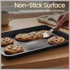 BAKKEN Kitchen Baking Pans - Nonstick Gray Coating, 13.58’’ × 9.65’’ Commercial Grade Carbon Steel Cookie Sheet, Diamond Texture Bottom, PFOA, PFOS, PTFE Free, Oven Safe Tray (450°F), Gray Marble