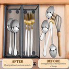 4PCS Drawer Organizer for Kitchen,Utensil Mesh Drawer Organizer with Interlocking Arm for Cosmetic,Flatware,Pen (9 * 3 * 2 Inches,Black)