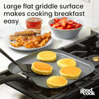 GoodCook Everyday Griddle Pan Ceramic Nonstick Aluminum Construction for Even Heating Non-Toxic PTFE & PFOA Free, 11-Inch, Black
