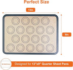 HOOMIL Macaron Silicone Baking Mats, 13"x9", Non-Stick, Reusable, Food Safe, Quarter Sheet Size Silicone Mat, Pack of 2